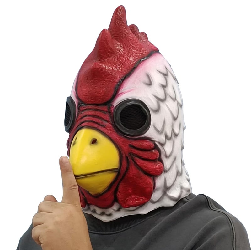 Gmasking 2018 Exclusive Latex Cartoon Rooster Head Mask Adult Halloween Chicken Costume - Image 4